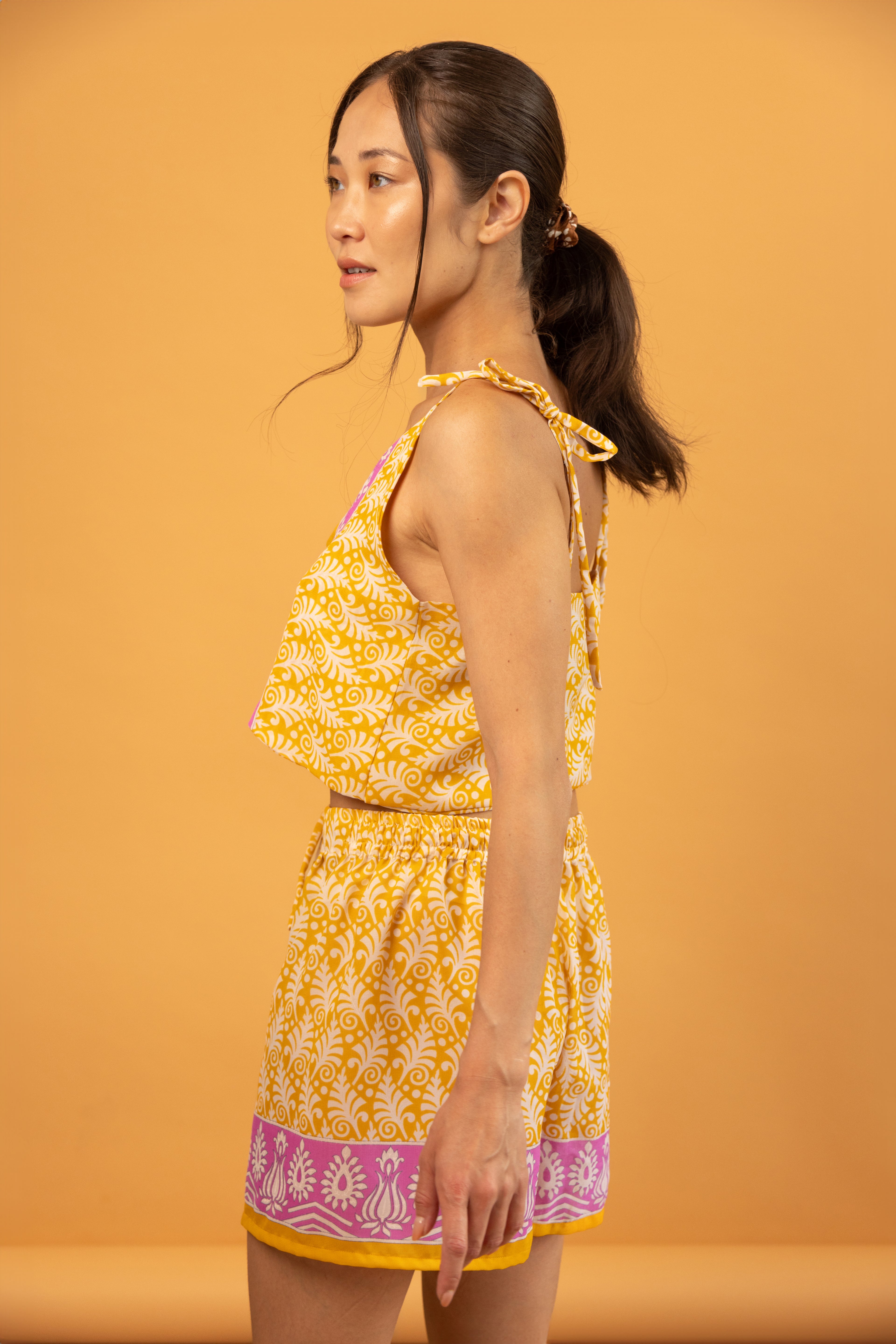Barcelona Crop Top Yellow Lilac Mystic