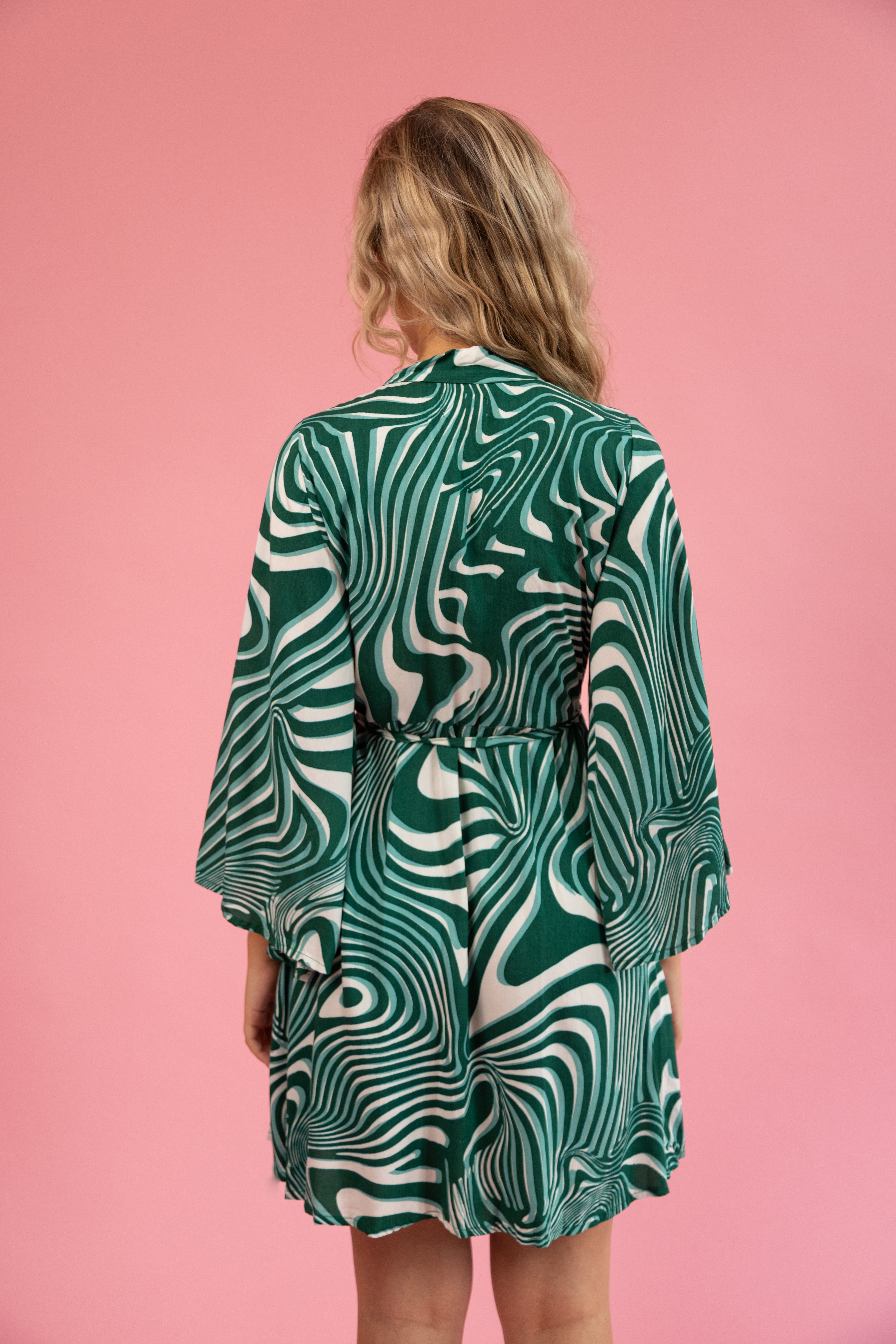 Byron Kimono Dress Funky Green