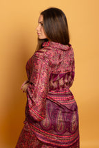Athen Silk Pants Sangria Paisley
