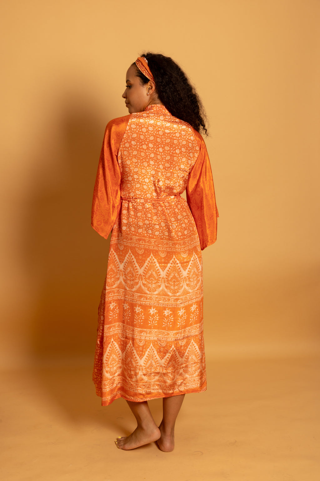Byron Kimono Dress Orange Dream Long