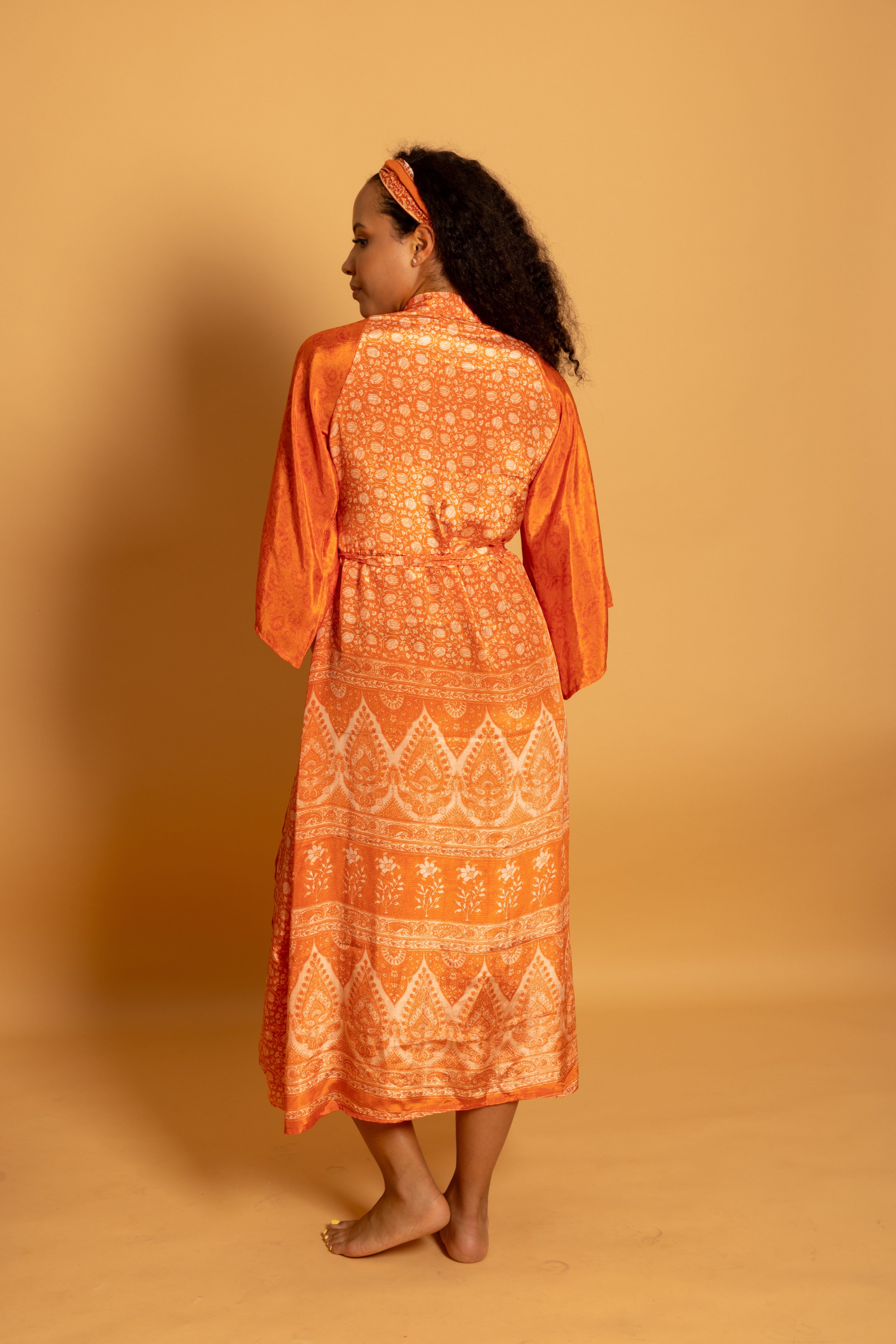 Byron Kimono Dress Orange Dream Long