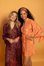Byron Kimono Dress Orange Majestic Flowers
