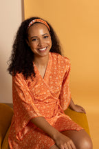 Byron Kimono Dress Orange Majestic Flowers