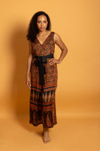 Ibiza Silk Jumpsuit Black Flowers