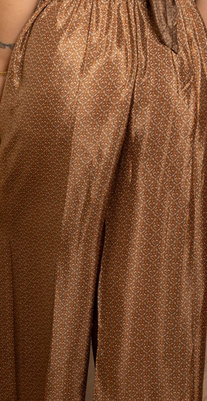 Athen Silk Pants Caramel Majestic