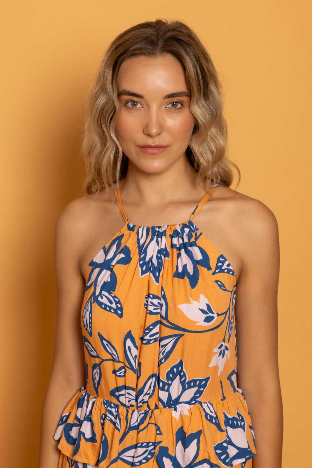Sorrento Dress Peachy Flowers