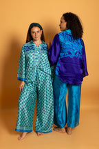 Athen Silk Pants Royal Blue Yagán