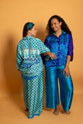 Athen Silk Pants Royal Blue Yagán