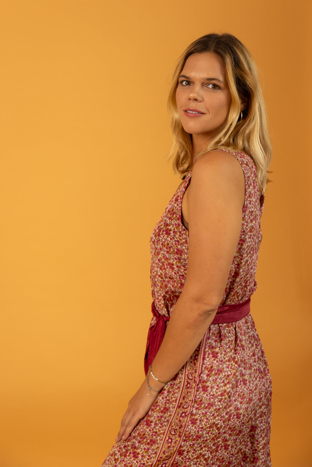 Ibiza Silk Jumpsuit Punch Flowers