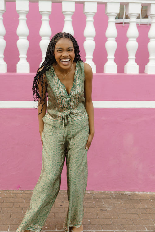 Athen Pants Sage Mosaic