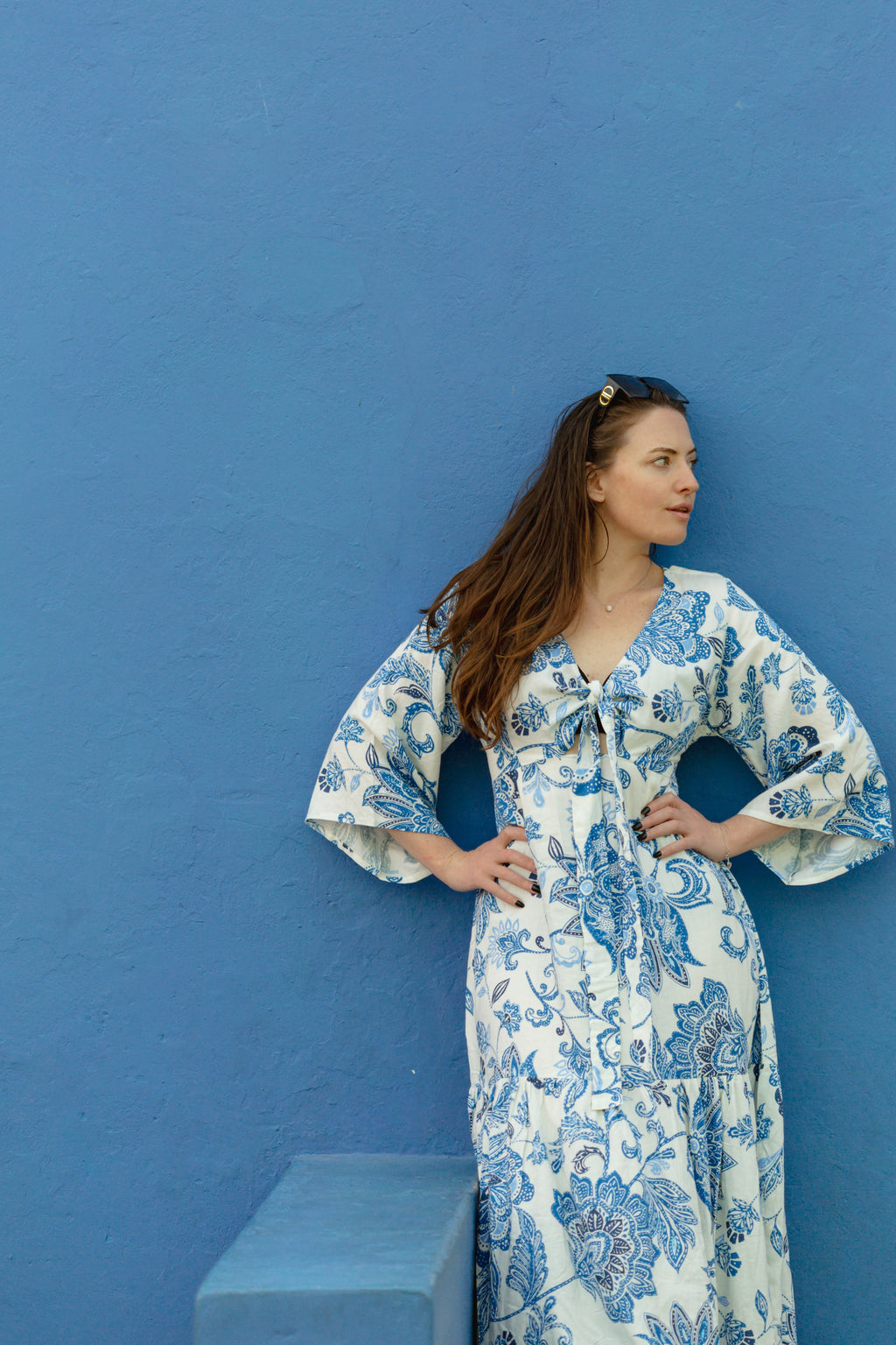 Bombay Dress Azure Bloom