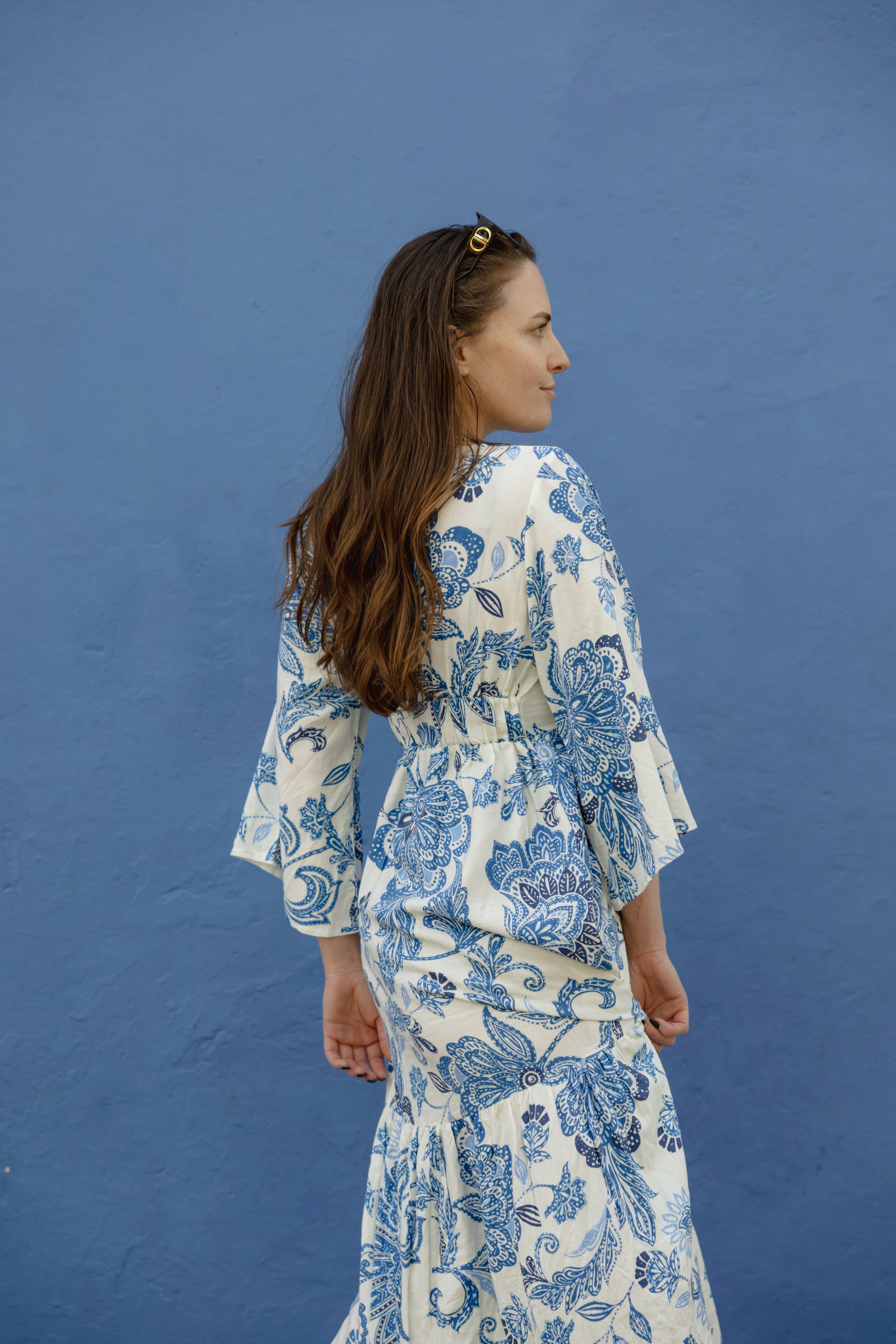 Bombay Dress Azure Bloom