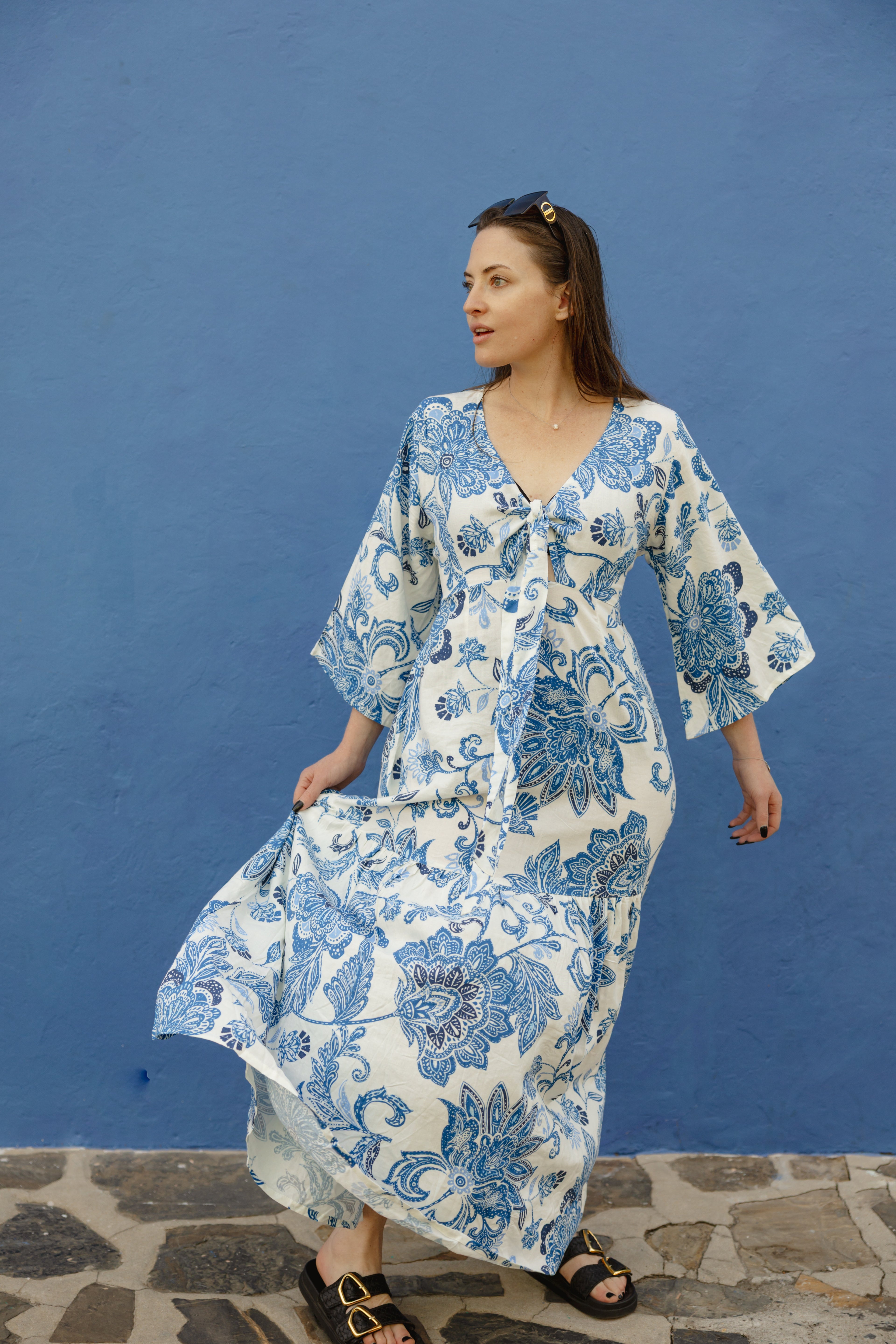 Bombay Dress Azure Bloom