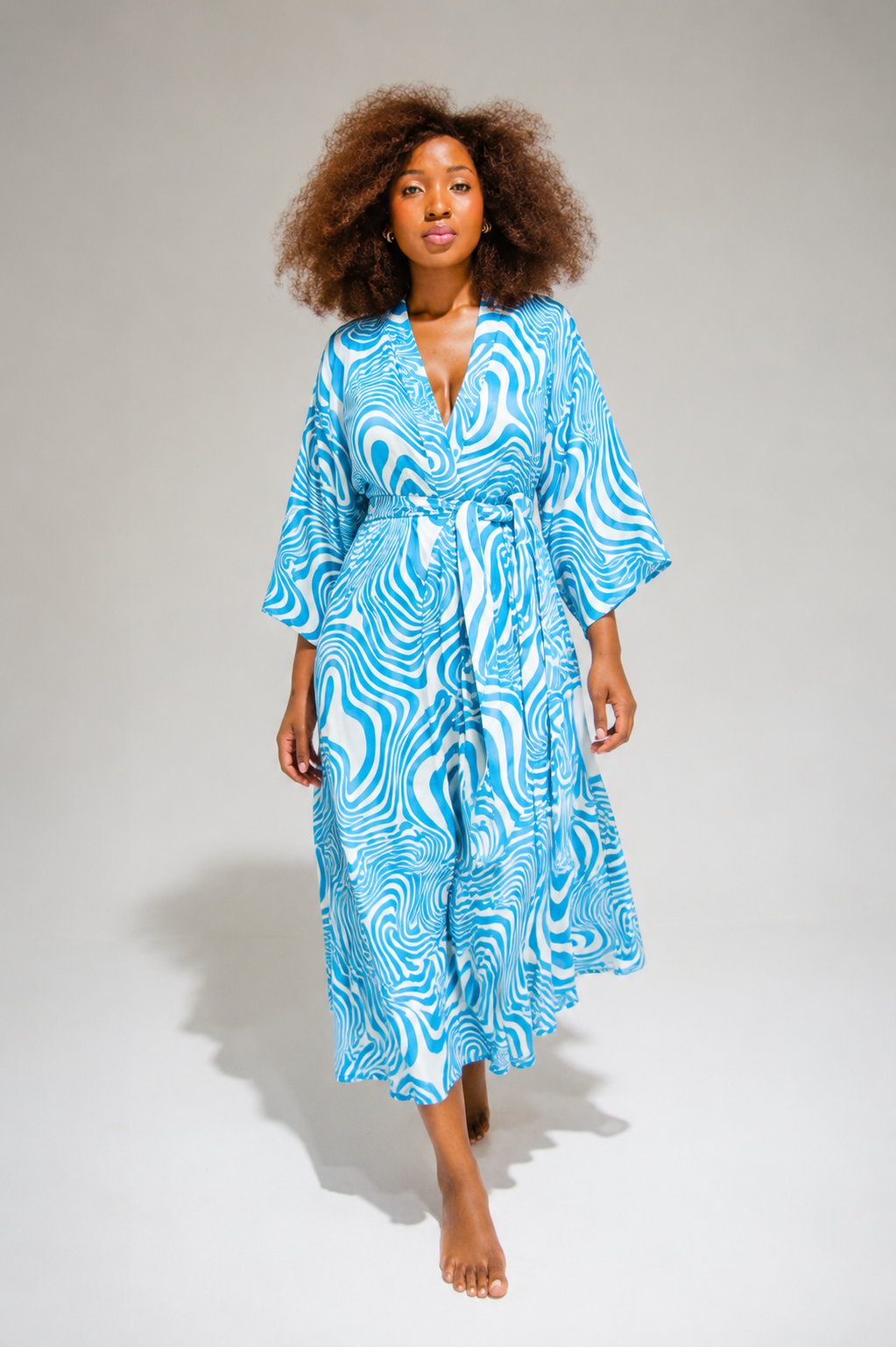 Byron Kimono Dress Funky Blue