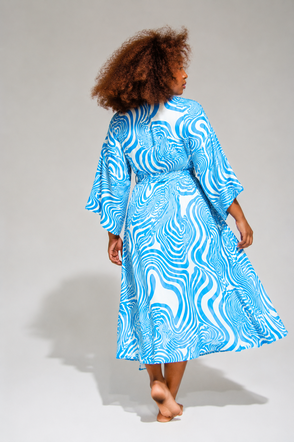 Byron Kimono Dress Funky Blue