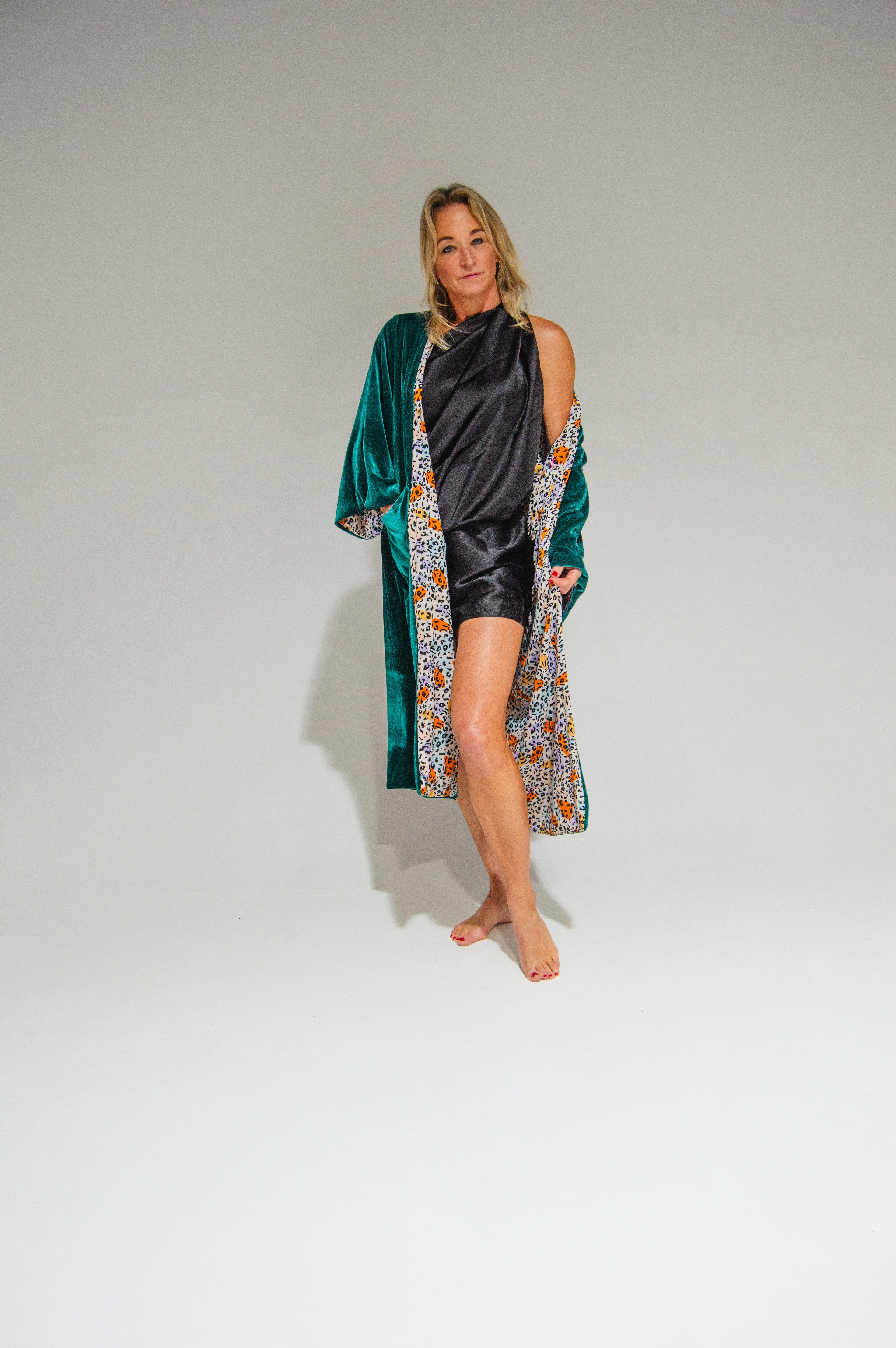 Cape Town Kimono Emerald Leopard