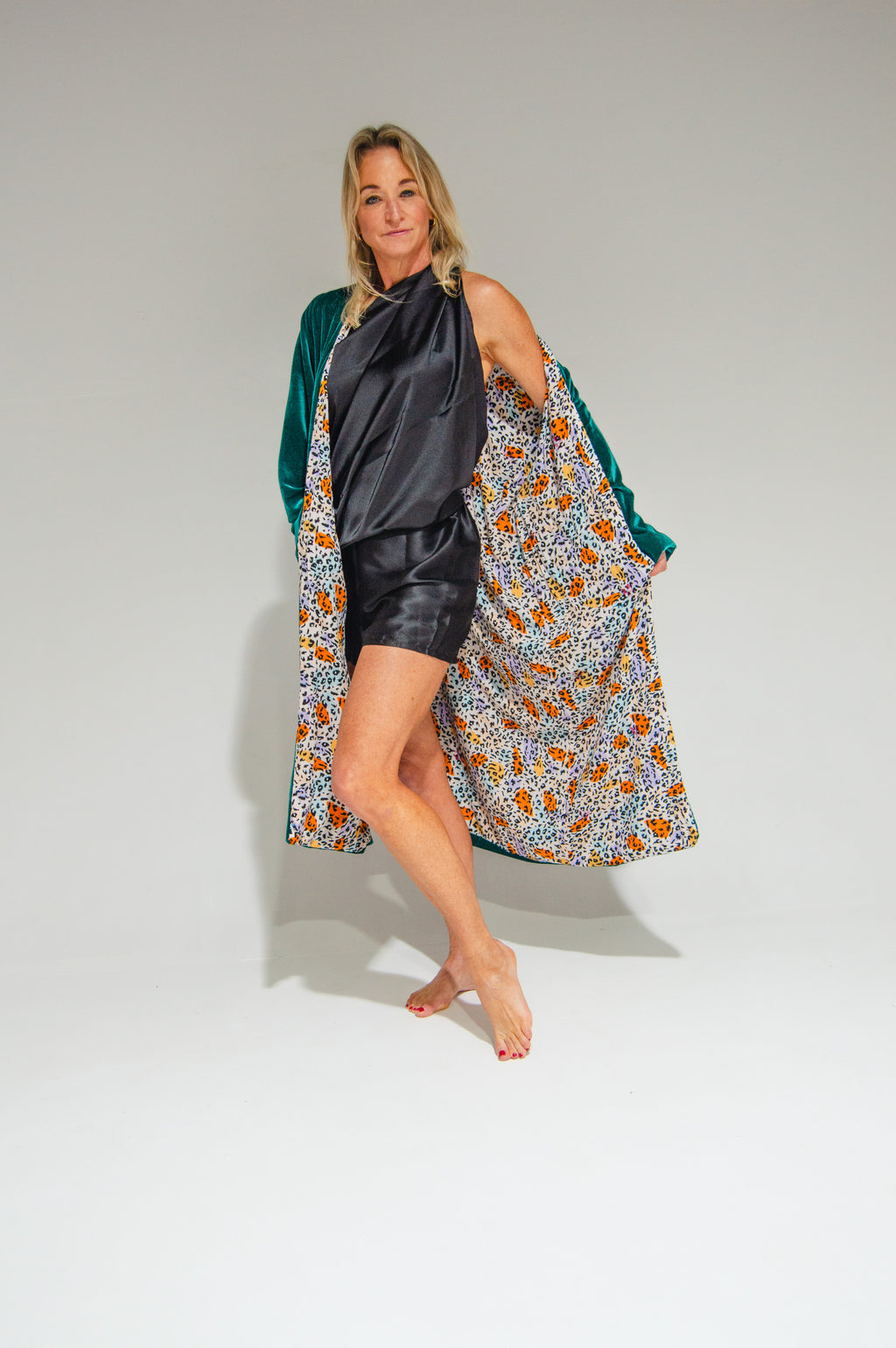 Cape Town Kimono Emerald Leopard