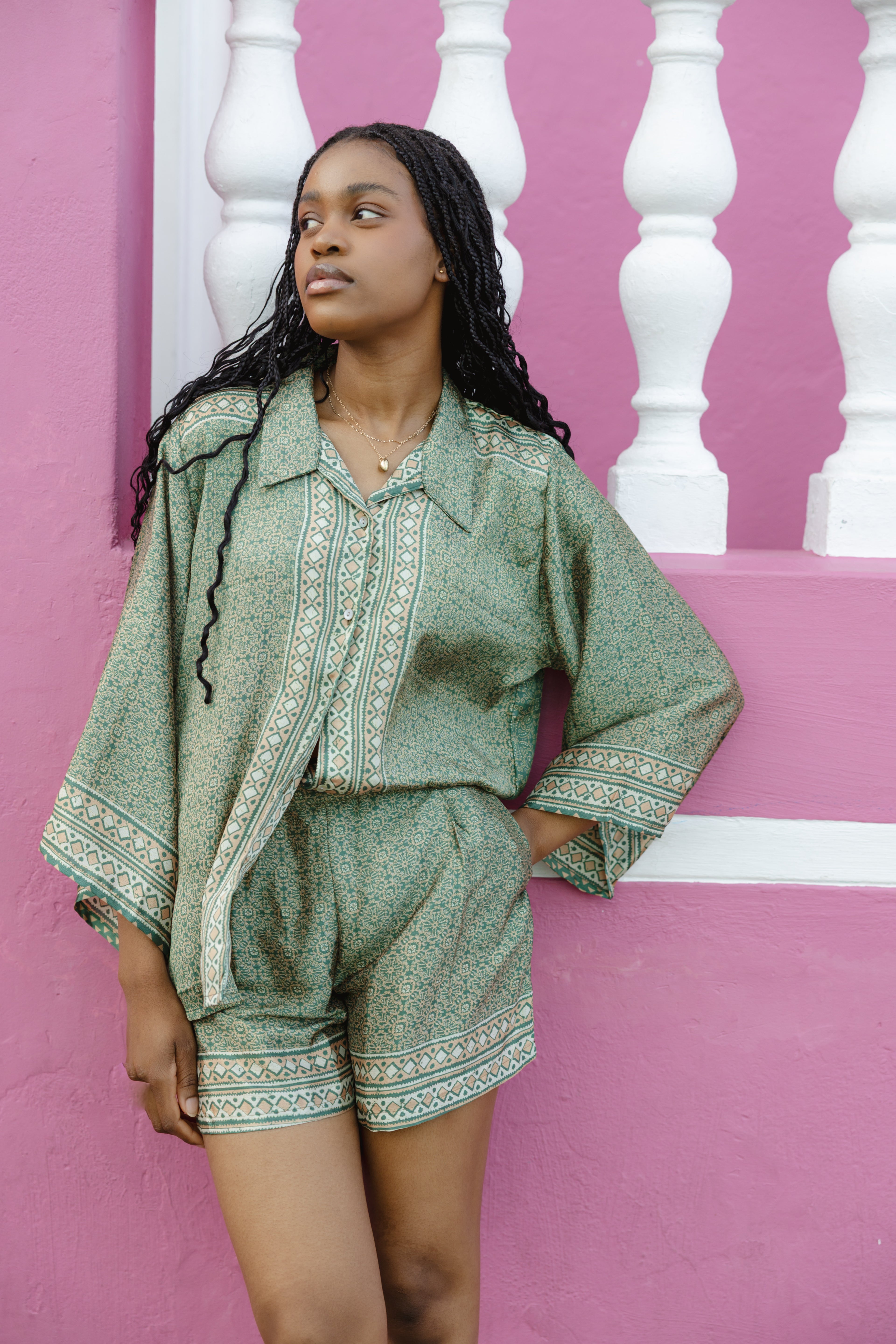 Colombo Skort Sage Mosaic