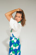 Byron Kimono Dress Blue Tricolor
