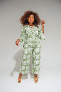Athen Pants Green Flowers