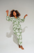 Athen Pants Green Flowers