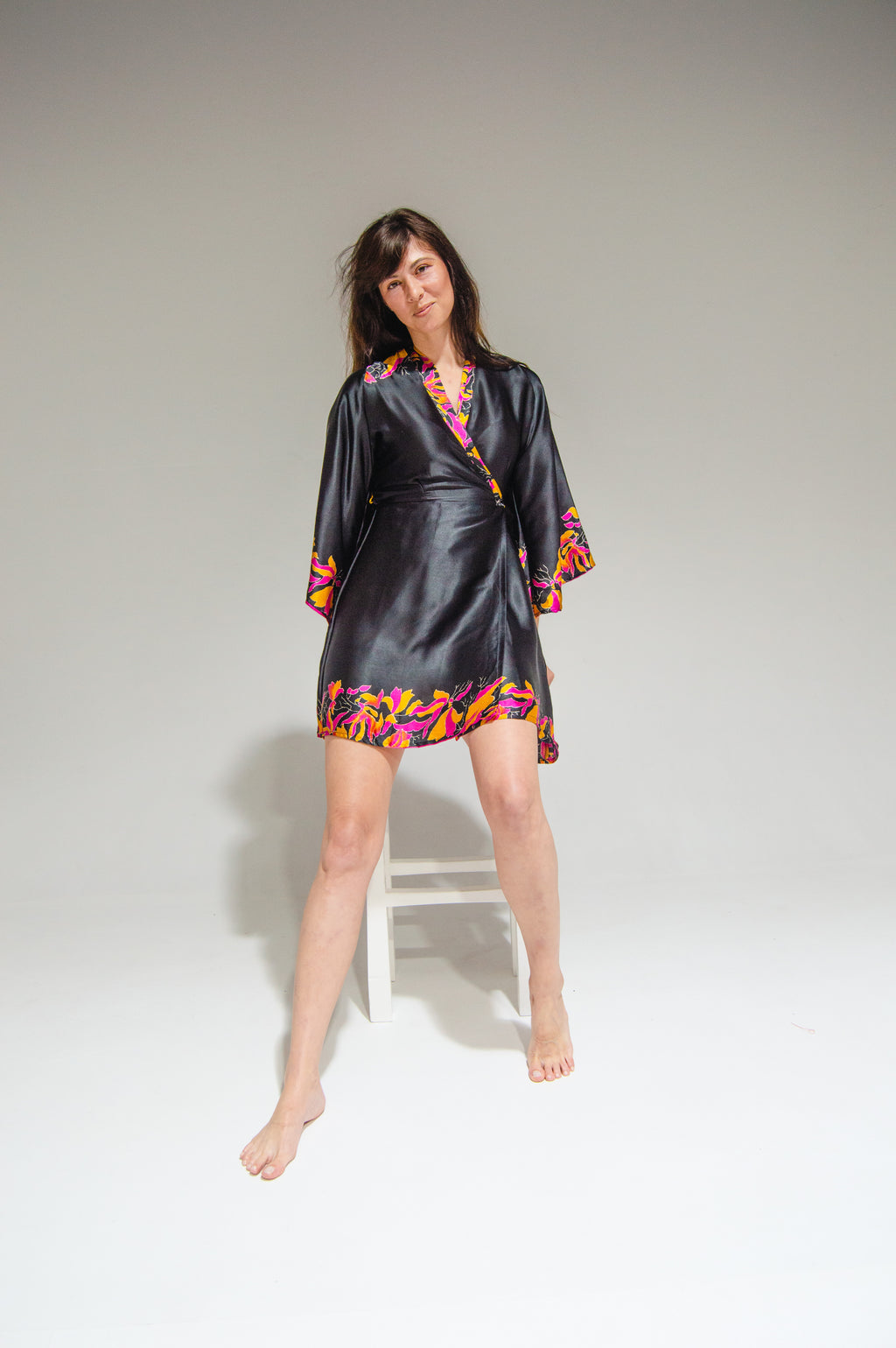 Byron Kimono Dress Japanese Pink Flowers