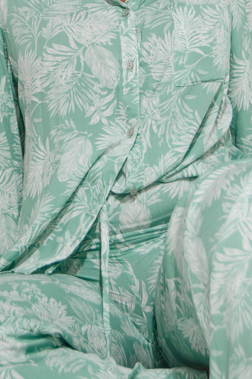 Athen Pants Mint Flowers
