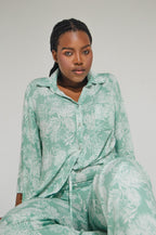 Athen Pants Mint Flowers