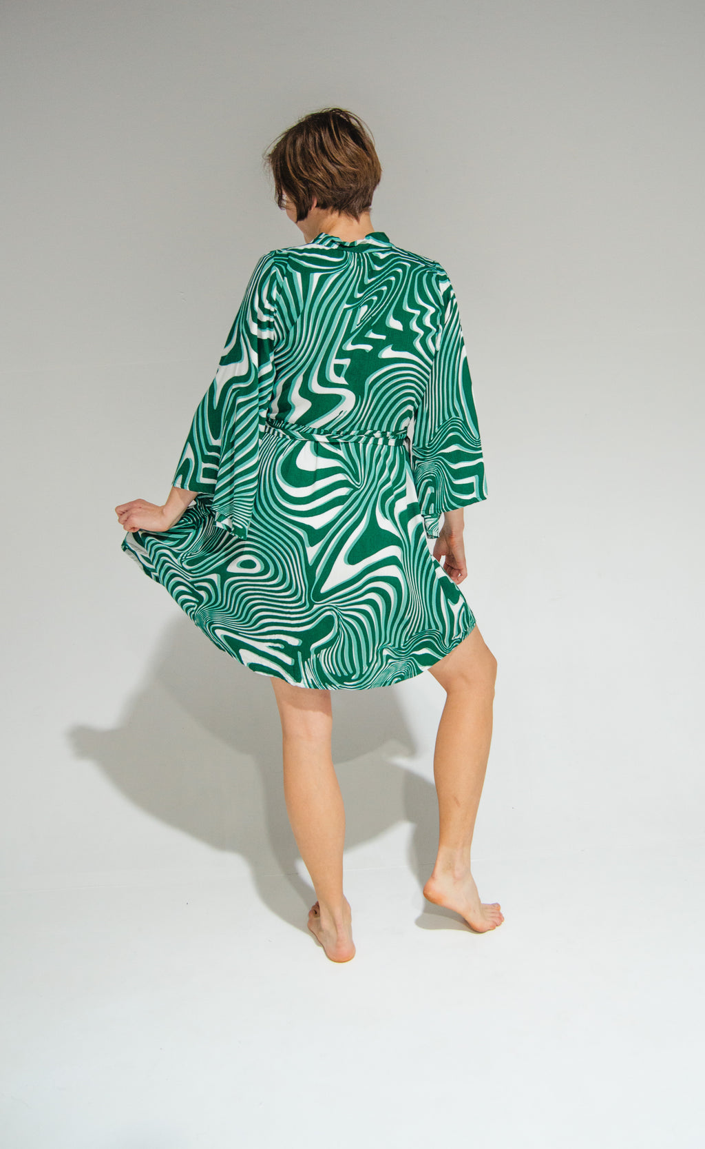 Byron Kimono Dress Funky Green