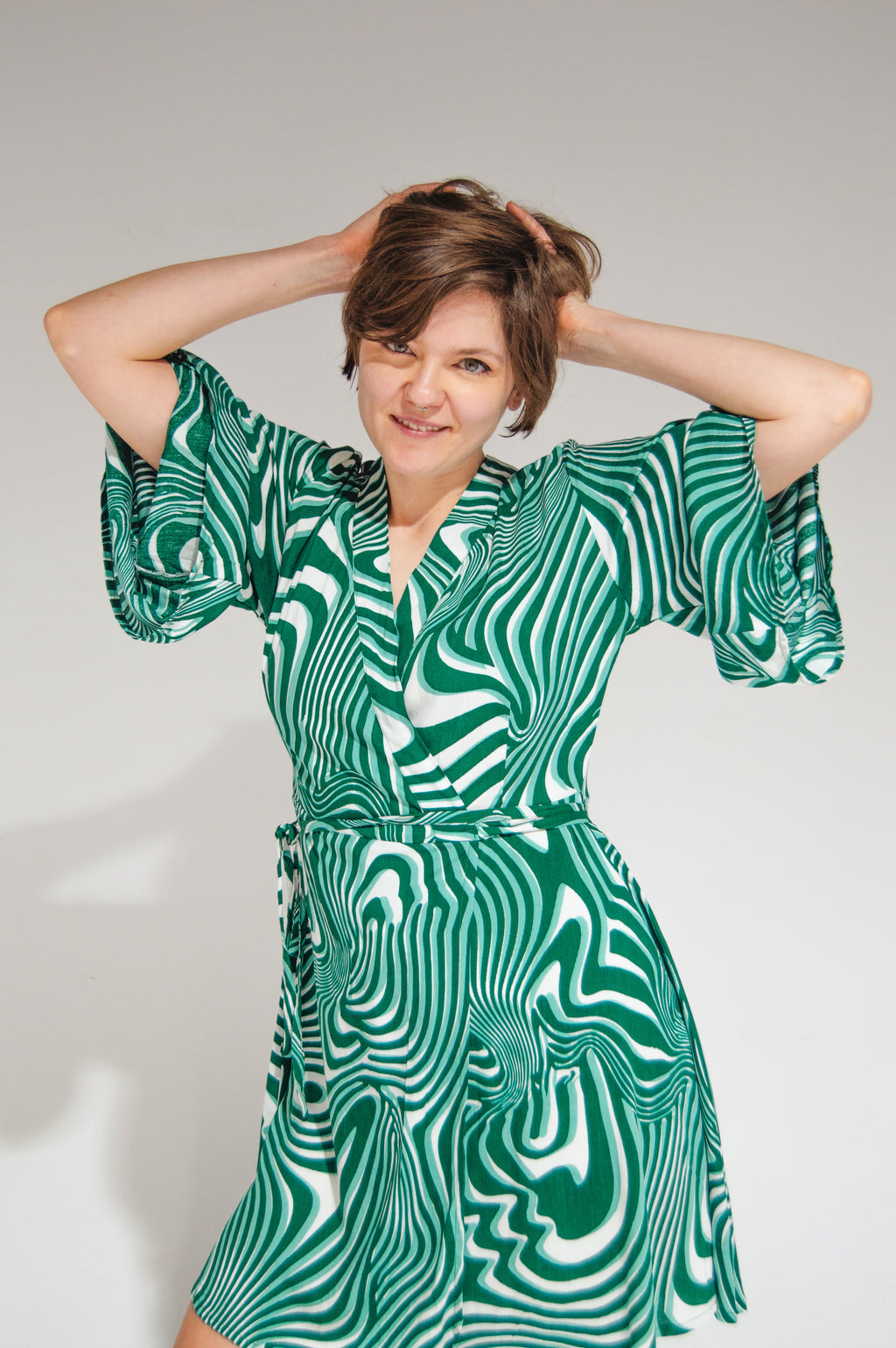 Byron Kimono Dress Funky Green