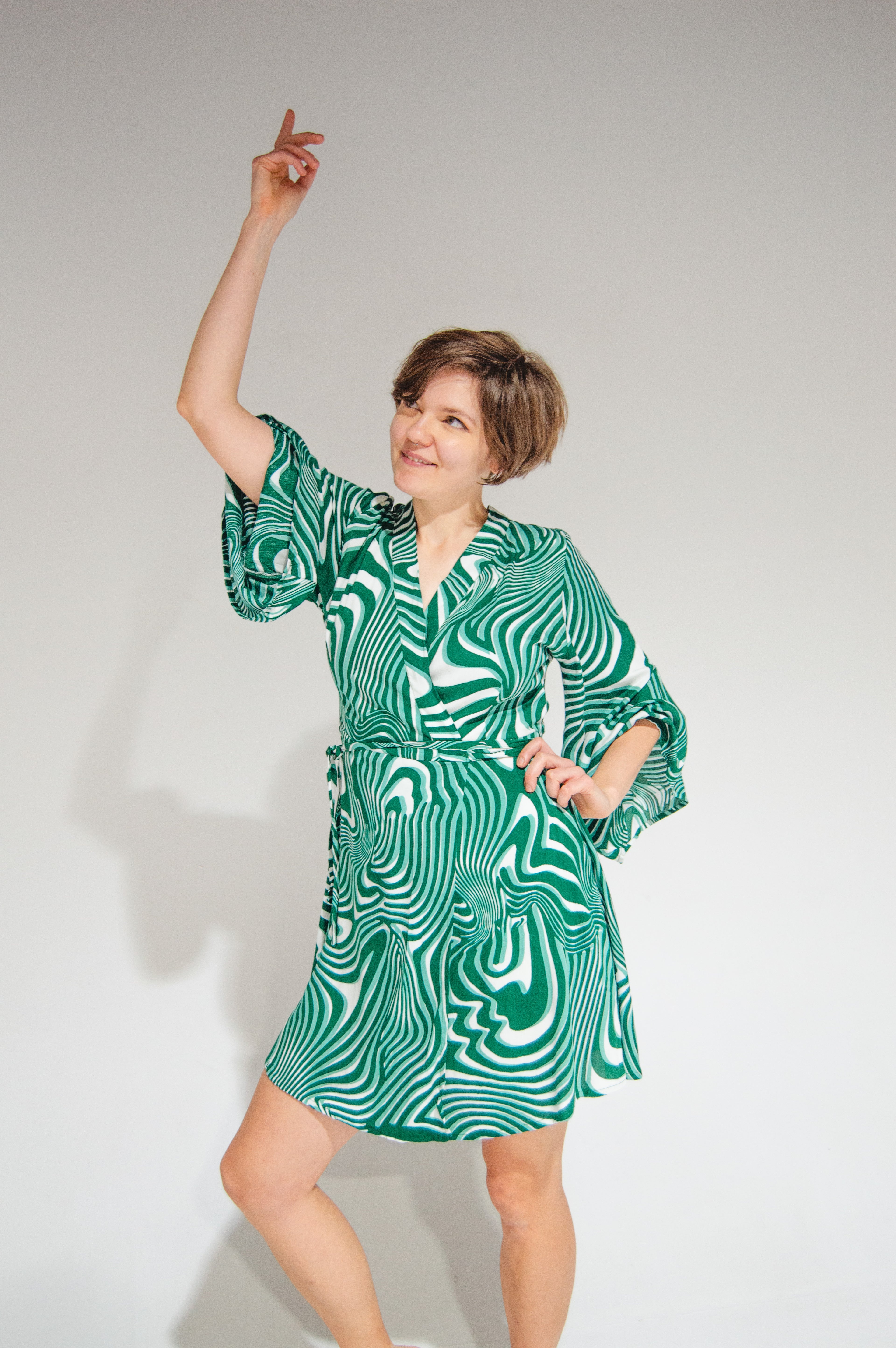 Byron Kimono Dress Funky Green