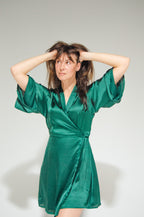 Byron Kimono Dress Dark Green