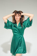 Byron Kimono Dress Dark Green