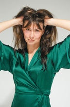 Byron Kimono Dress Dark Green