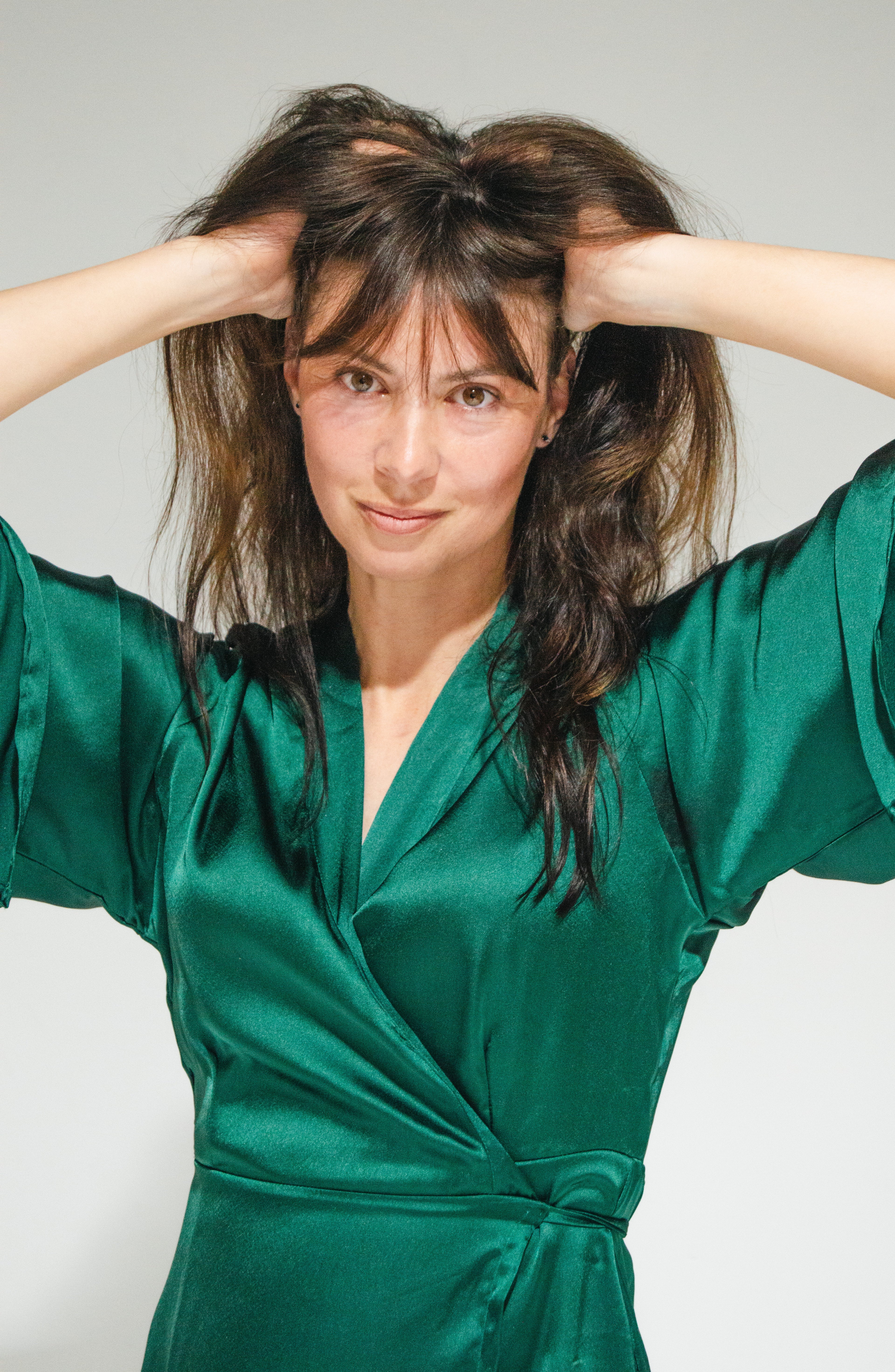 Byron Kimono Dress Dark Green
