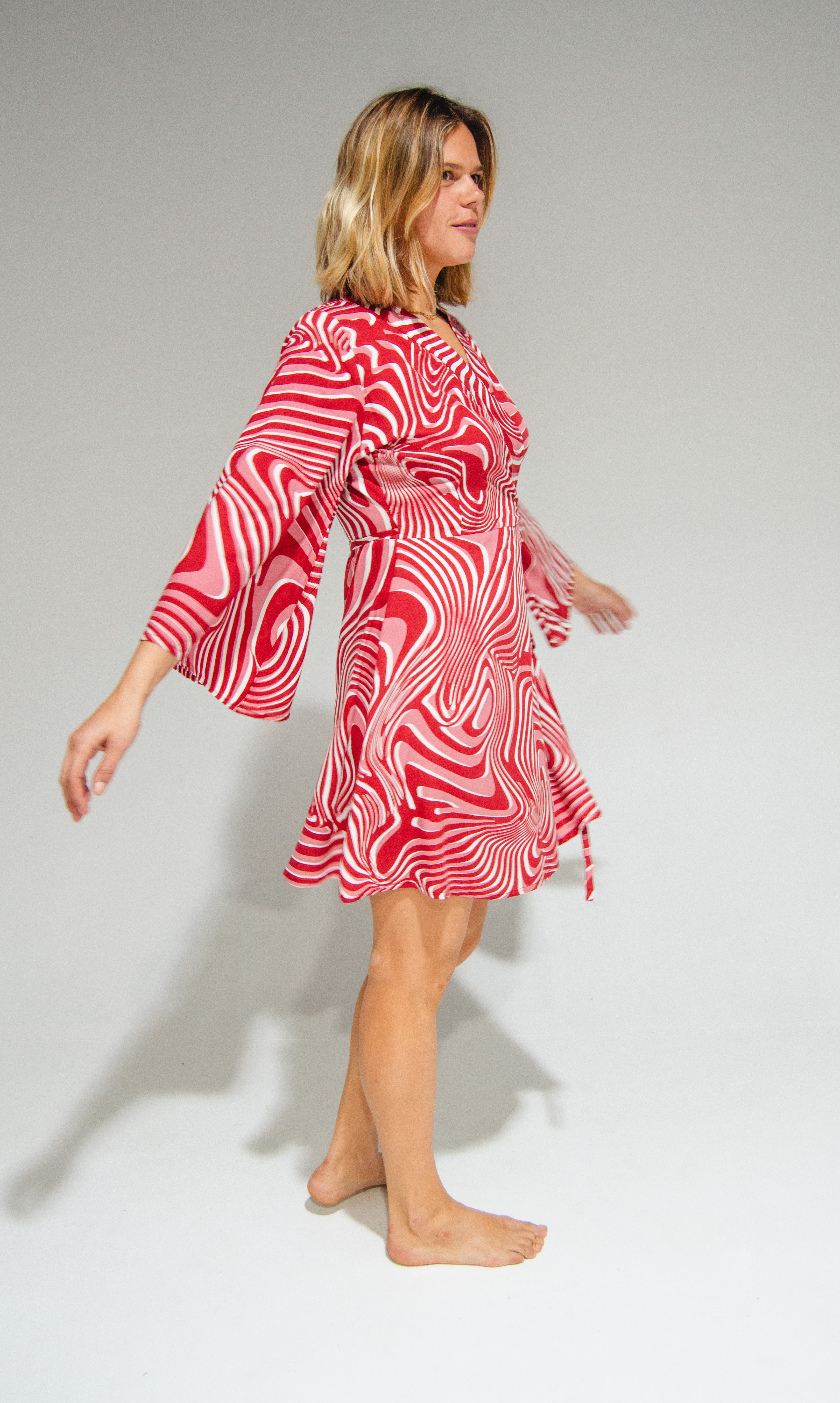 Byron Kimono Dress Funky Red