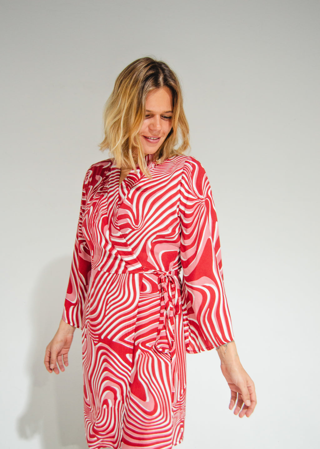Byron Kimono Dress Funky Red