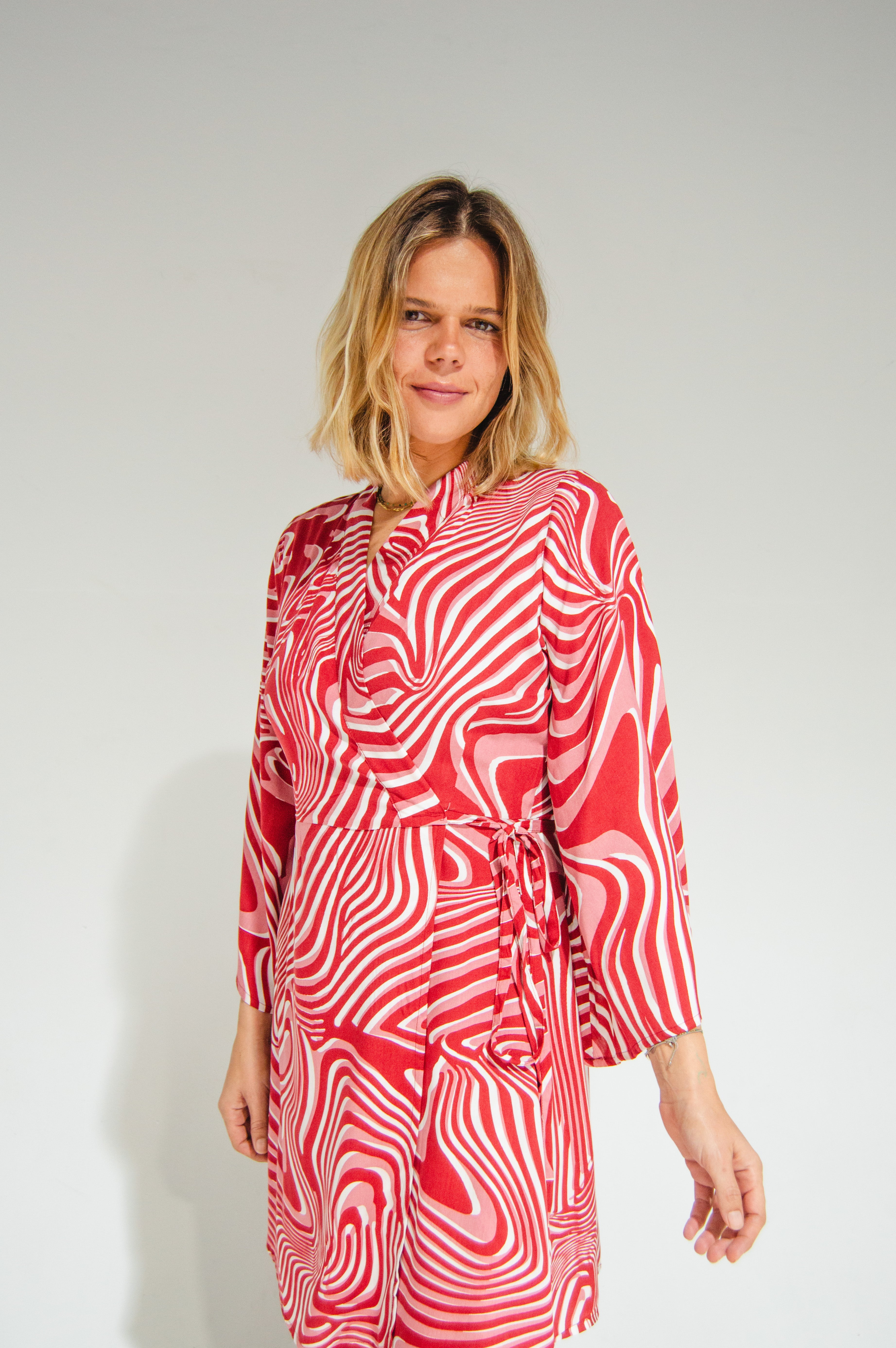 Byron Kimono Dress Funky Red