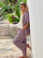Athen Pants Purple Polka Dots