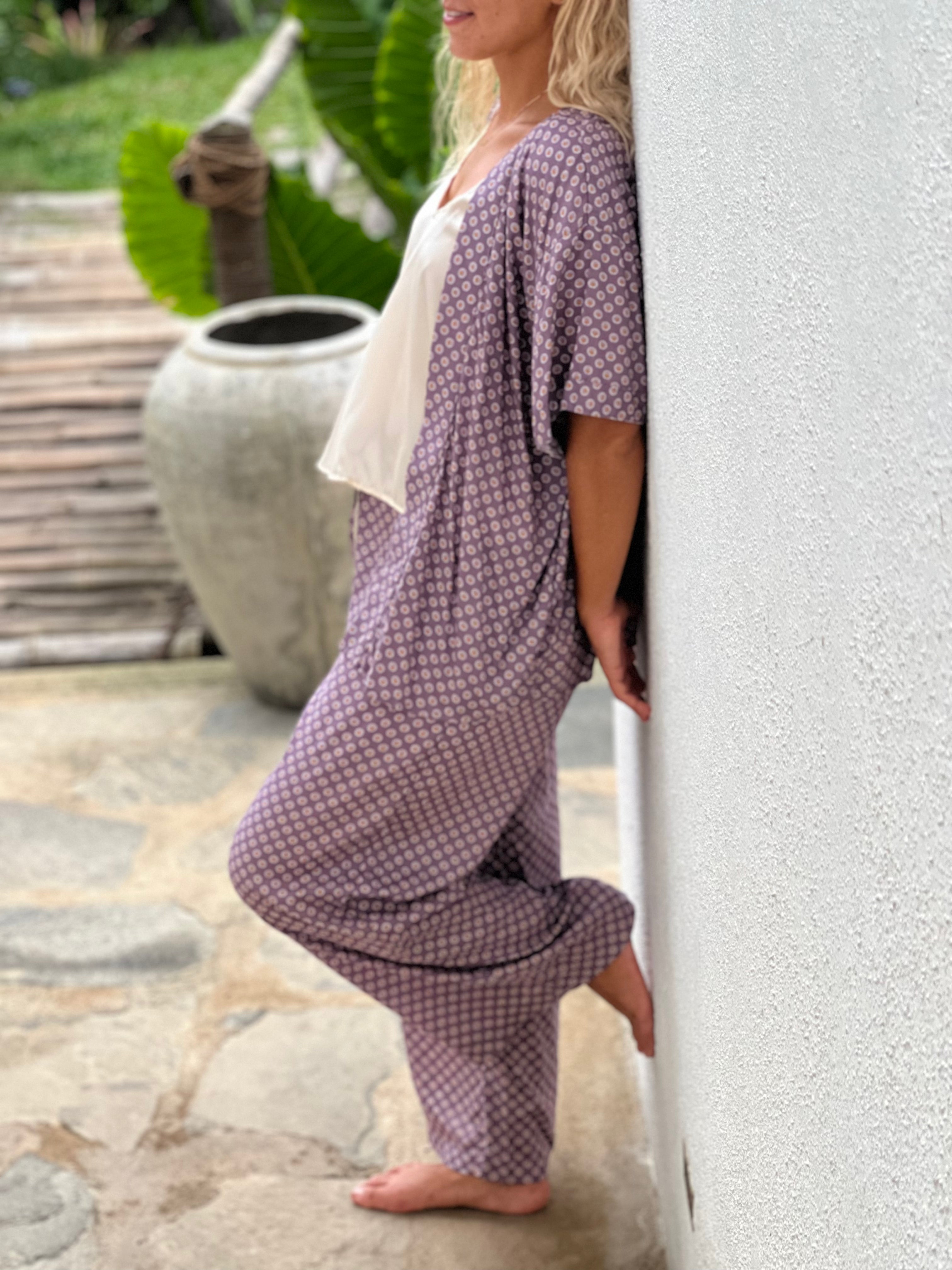 Athen Pants Purple Polka Dots