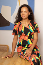 Malaga Dress Midnight Tropics