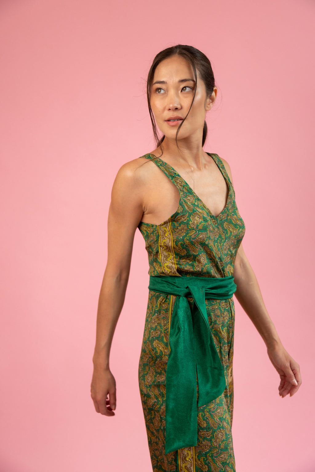 Mumbai Jumpsuit Emerald Paisley