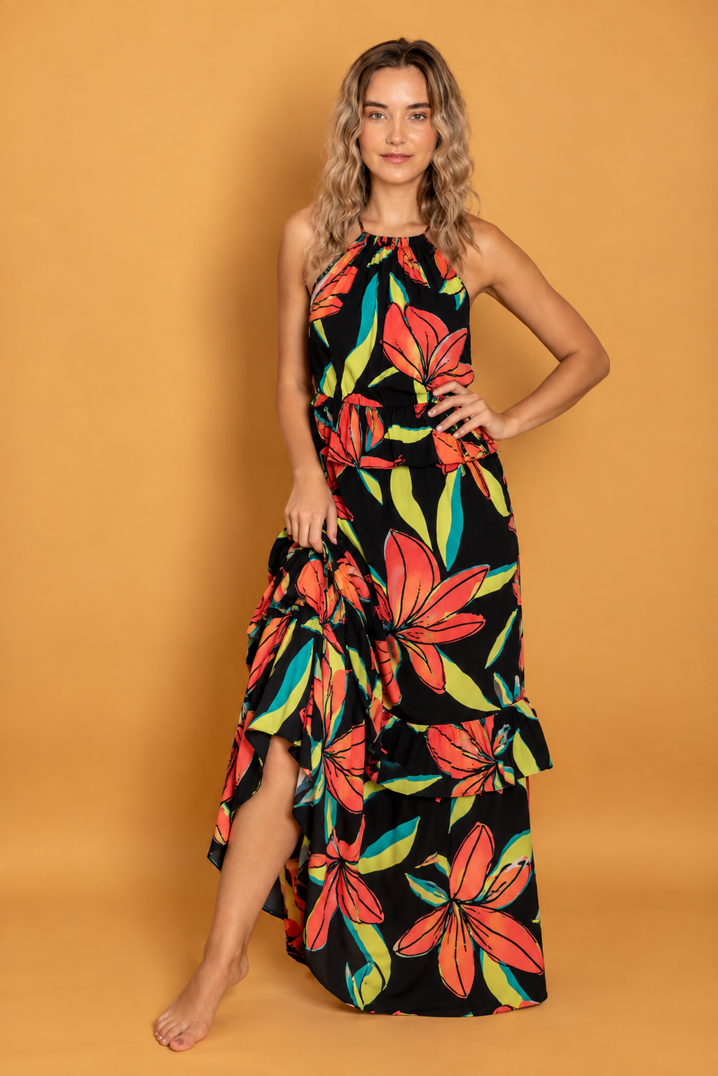 Sorrento Dress Midnight Tropics