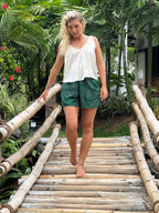Mirissa Shorts Green Paisley