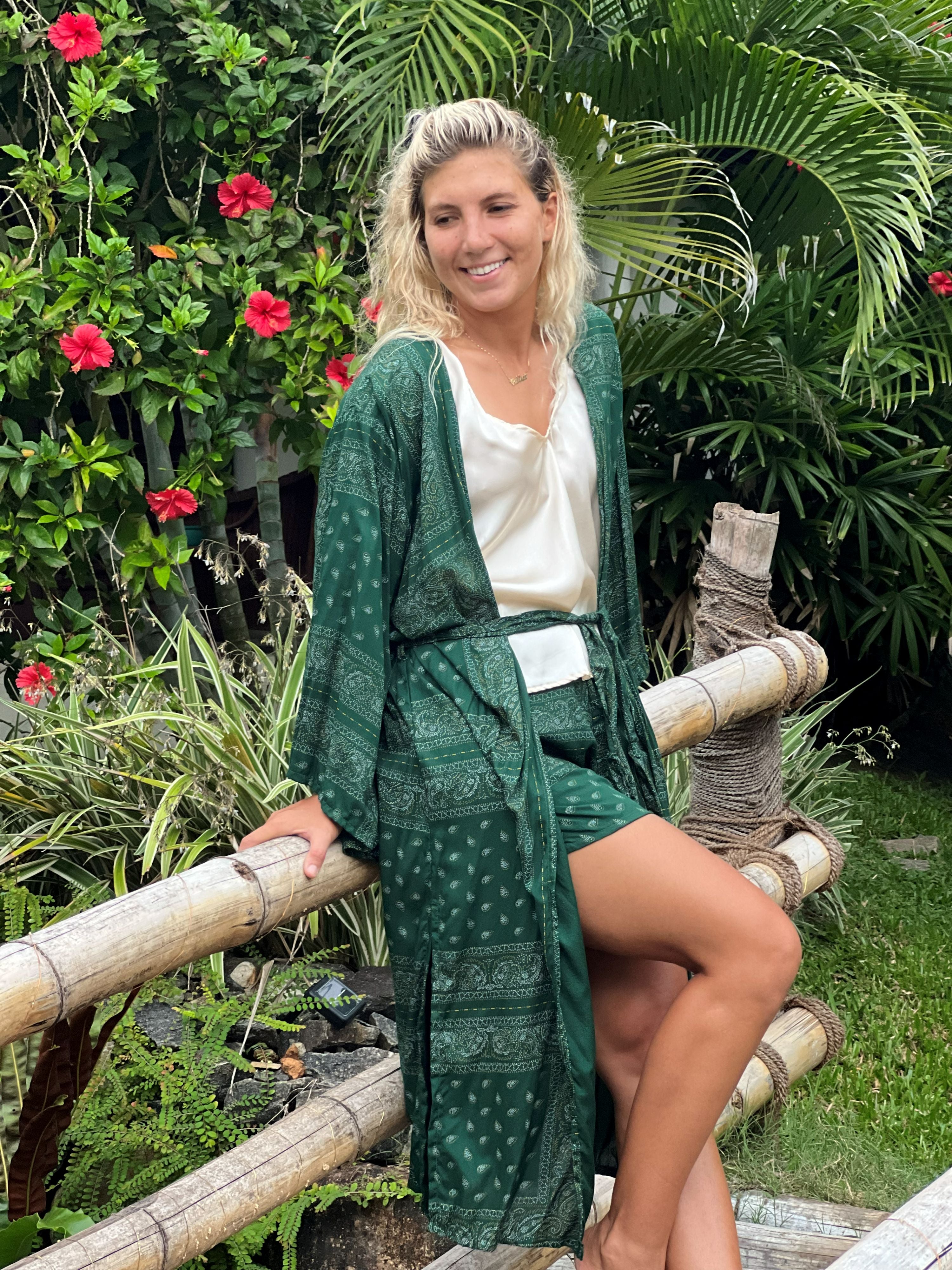 Mirissa Shorts Green Paisley